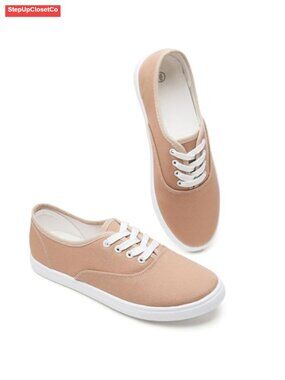 Women's White Canvas Slip-on Sneakers Breathable Flat Shoes